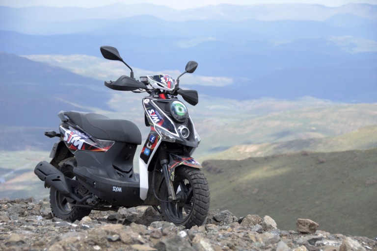 SYM Scooter conquers Sani Pass!