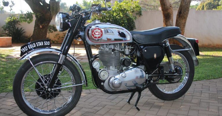 Discovering a beautifully restored 1957 BSA Gold Star 500 whilst renewing my wife’s driver’s license in Bronkhorstspruit