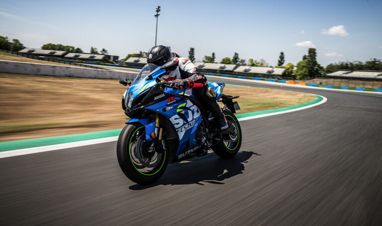 Riding the 2019 Suzuki GSX-R 1000 R at Magny-Cours.