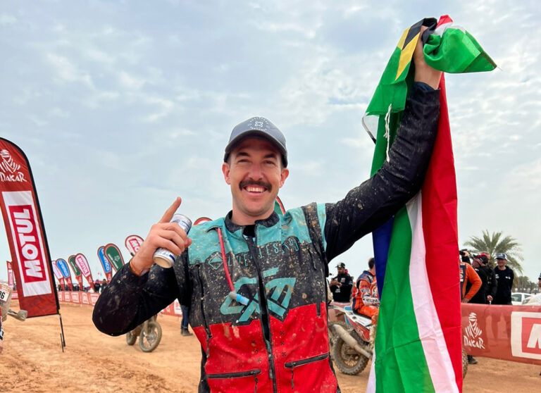South African rider Charan Moore Wins the Dakar Rally Original by Motul class
